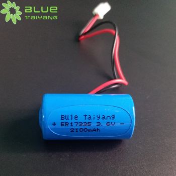 ER17335 3.6V 2100mAh 有帶端子線鋰亞硫酰氯電池