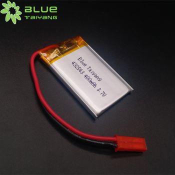 定制方形聚合物小電池 432543 400mah 3.7V 鋰聚合物小臺(tái)燈可充電電池