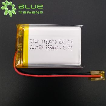 723450 3.7v 1350mah 聚合物可充電鋰離子電池用于胎壓檢測(cè)內(nèi)置電池