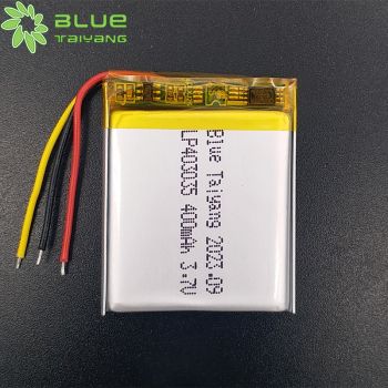 403035 3.7V 400mah 1.48wh 可充電鋰聚合物離子電池定制 用于LED燈 酒精測(cè)試儀