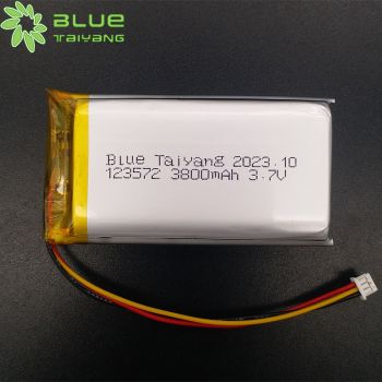 123572 3800mAh 3.7V 高容量聚合物鋰電芯 3800mah數(shù)據(jù)采集終端設(shè)備聚合物鋰電池 帶3P-1.25端子線