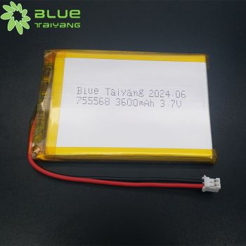 專業(yè)定制可充電鋰電池 755568 3600mah 3.7v鋰聚合物單電池用于火焰香薰加濕器